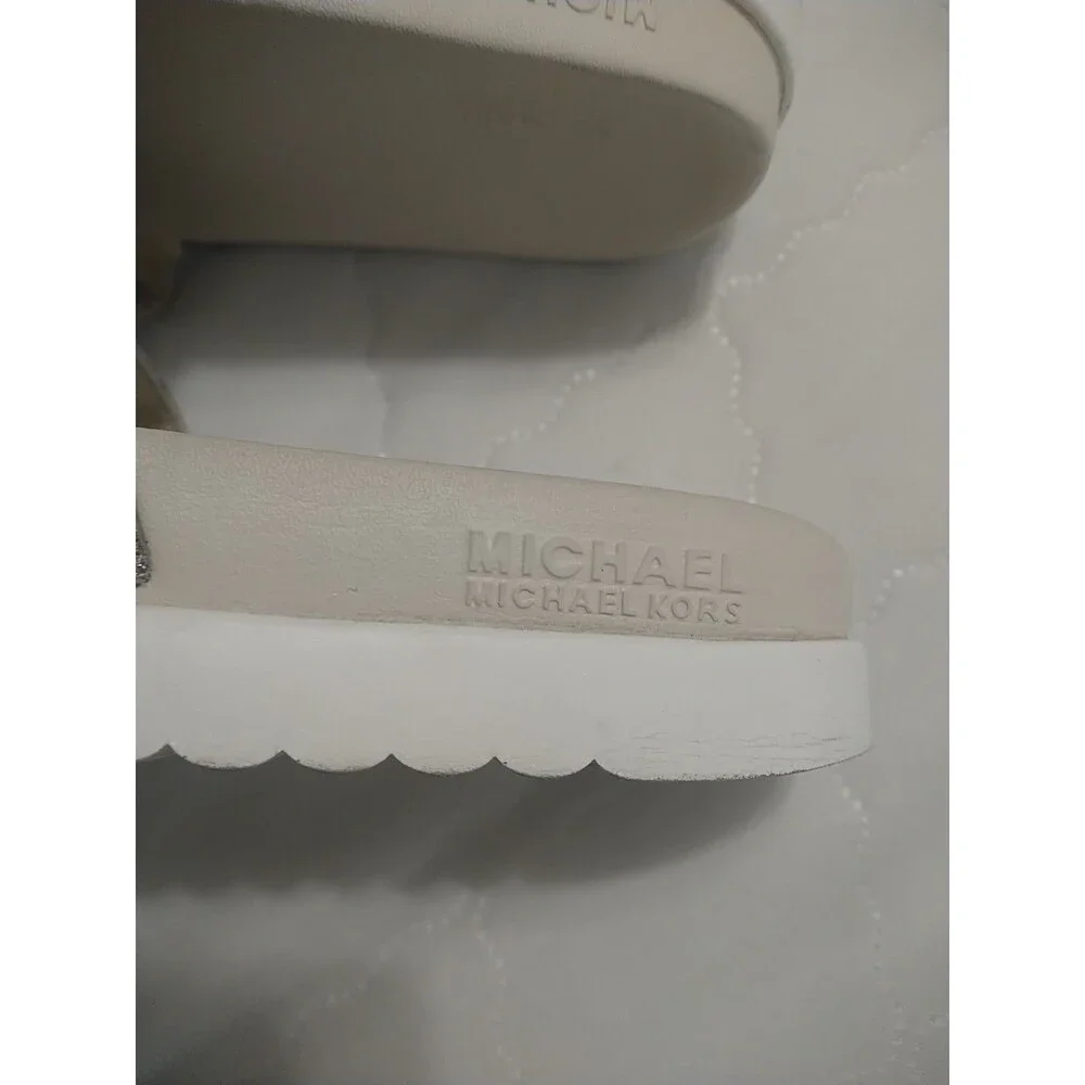 Michael Kors platform Embellished Bling Slides Size 8 Y2K City Boho Beachy